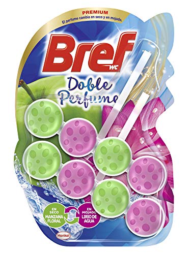 Bref Doble Perfume Manzana Floral y Lirio de Agua Colgador WC Duplo – 2x50 gr