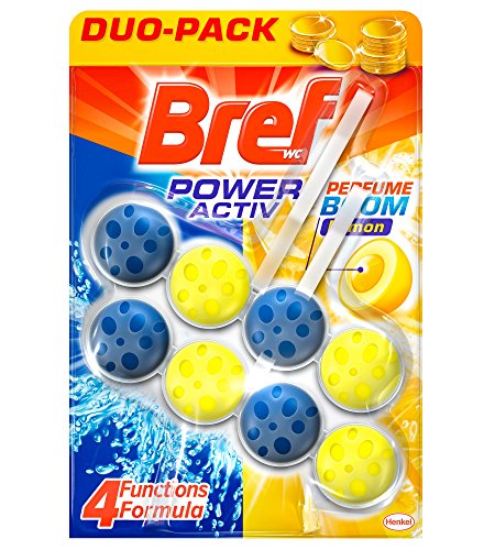 Bref PoderActivo Limón Doble Recambio – 2x50 ml Cesta Higiénica WC