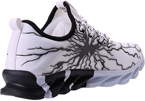 BRONAX Zapatos para Correr en Montaña y Asfalto Aire Libre y Deportes Zapatillas de Running Padel para Hombre Blanco Negro 42