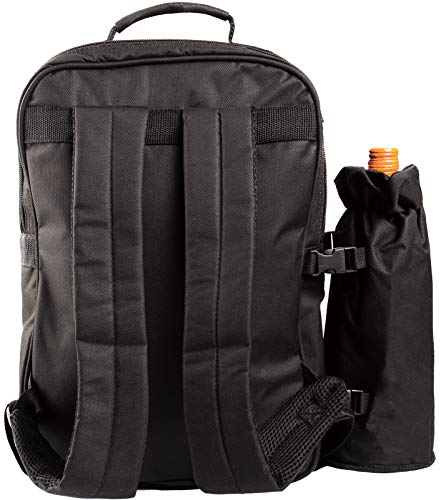 BRUBAKER Mochila de Picnic para 4 Personas Color Negro 30 × 39 X 21 Cm - con Compartimento Refrigerante Aislado Extraíble y Portabotellas