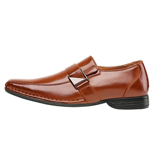 Bruno Marc Giorgio-3 Hombre Mocasines de Vestir Flexibles Cómodos Zapatos Marrón 43 EU/10 US