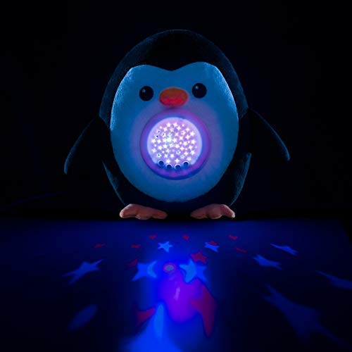 Bubzi Co Pingüino Máquina de Ruido Blanco Auxiliar del Sueño - TOP Regalo Baby Shower - Calma y Adormece Recién Nacido y Niños - Peluche para bebes con Proyector estrellas - Calmante de Bebé