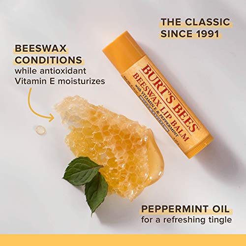 Burt's Bees Pack Dos Por Uno De Bálsamos Labiales Hidratantes De Origen 100 % Natural Burt'S Bees, Cera De Abejas, 2 Tubos En Caja De Blíster 270 g