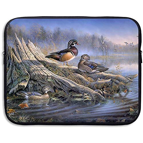 Business Briefcase Sleeve Cute Mandarin Duck Birds Wildlife Laptop Funda con Funda para portátil Bolso para 15 Pulgadas