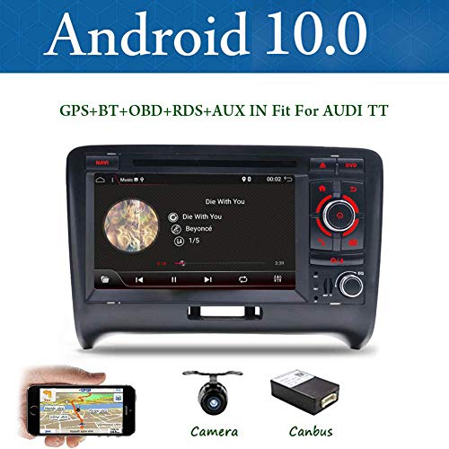 BXLIYER Android 9.0-2 Din Autoradio Compatible para Audi TT 2006-2011 Coche Navegacion GPS |7 pulgadas 2G RAM+32G ROM Octa Core |Soporte WALN 4G Volante Bluetooth Google Dab+ |Gratis Cámara y Canbus