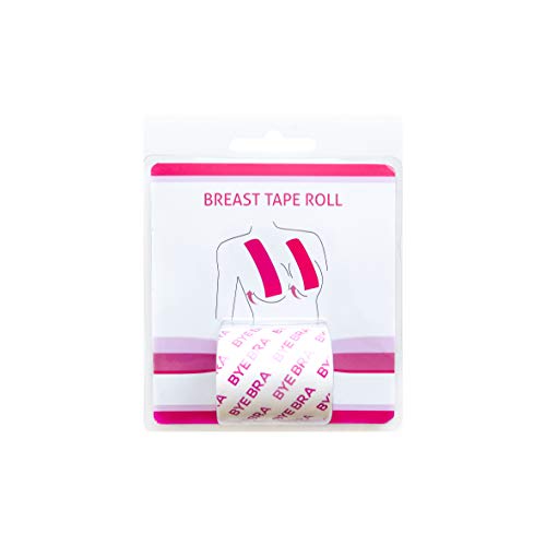 Bye Bra Breast Tape Roll, Sujetador adhesivo, Dinta De Levantamiento De Senos, con 3 Pares De Pezoneras Adhesivas, Hasta 3 metros de largo, Adecuado Para Tamaños de Copa A-D+