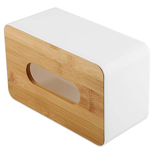 Caja De Pañuelos, Soporte De Caja De Pañuelos De Plástico, Caja De Servilletas, Caja De Soporte De Papel Higiénico, Caja De Pañuelos De Oficina Familiar (Rectangular) con Tapa De Madera, 2020