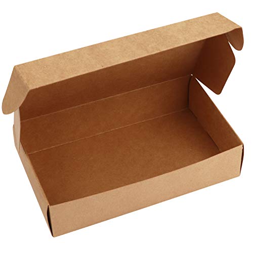 Cajas de Cartón Kraft para Regalos (Pack de 20) - Caja de Regalo 19 x 11 x 4,5cm Empaque Plano Automontable Apto para Fiesta, Boda, Galletas, Dulces y Joyas