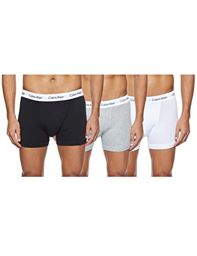 Calvin Klein 0000U2662G - Bóxer para hombre, color negro/blanco/gris, talla Medium