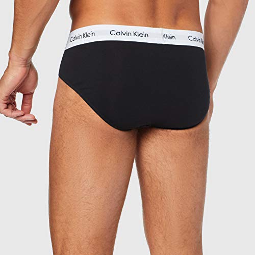 Calvin Klein 3P Hip Brief, Calzoncillos para Hombre (3 unidades), Negro (Black), Large