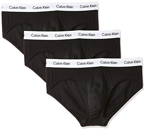 Calvin Klein 3P Hip Brief, Calzoncillos para Hombre (3 unidades), Negro (Black), X-Large