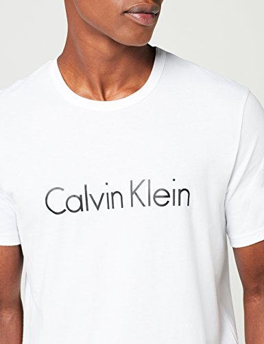 Calvin Klein S/S Crew Neck Camiseta, Blanco (White 100), Medium para Hombre