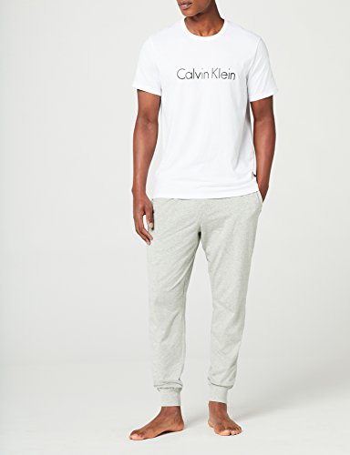 Calvin Klein S/S Crew Neck Camiseta, Blanco (White 100), Medium para Hombre