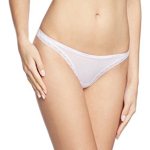 Calvin Klein Tanga, Blanco (White), Medium para Mujer