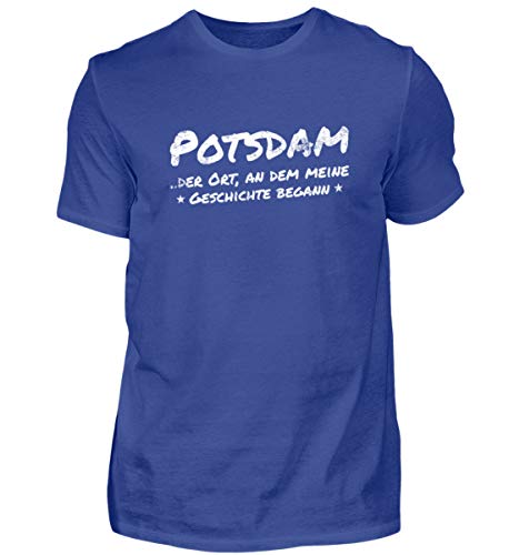 Camiseta para hombre de Potsdam der Ort, en el que mi historia comienza a comienzar, camiseta y regalos azul real XL