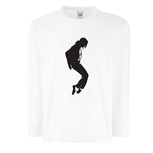 Camisetas de Manga Larga para Niño Me Encanta MJ - Ropa de Club de Fans, Ropa de Concierto (3-4 Years Blanco Negro)