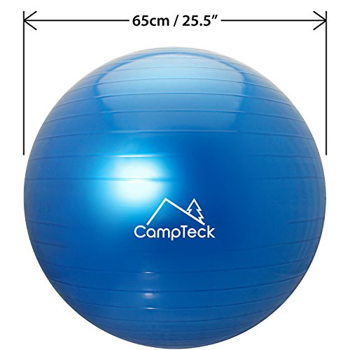 CampTeck U6764 Pelota Gimnasia 65cm con Bomba Mejorado de Mano Pelota de Ejercicio para Fitness, Yoga, Pilates, etc. - Adecuada para Hombres y Mujeres, Azul