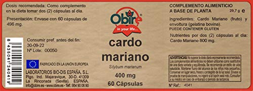 Cardo mariano 400 mg. 60 capsulas