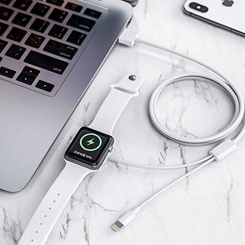 Cargador Apple Watch,Cable de Carga magnético 2 en 1 para Apple Watch/iWatch,Cable de Carga inalámbrico Apple Watch Compatible para teléfono iWatch Series 5/4/3/2/1 11/11P/XR/XS/X/8/7/6/Pad Air/Mini