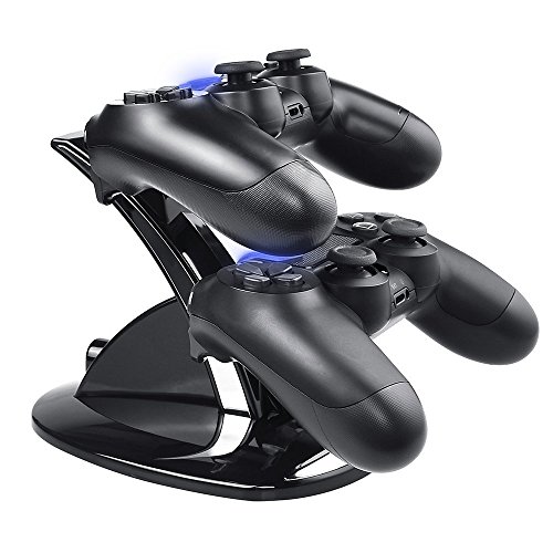 Cargador Mando PS4, Tihokile Dual USB Cargador para Playstation 4 PS4 Pro PS4 Slim Dock Stand con Indicador LED