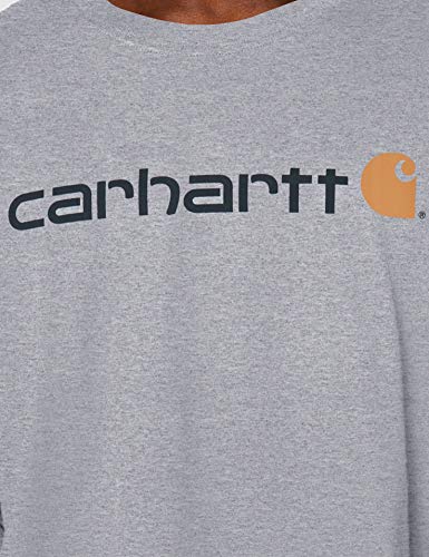 Carhartt Long-Sleeve Workwear Signature Graphic T-Shirt-Core Logo Camiseta, Heather Grey, L para Hombre