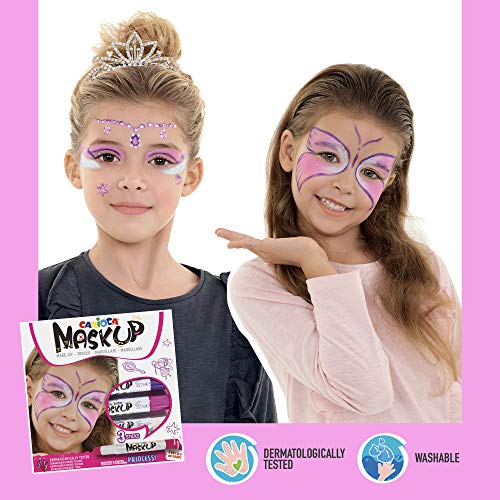 Carioca Set Mask Up | Set Pinturas de Cara en Barra a Base de Agua, Colores Surtidos, Tutorial con 8 Maquillajes Incluído, 12 Uds