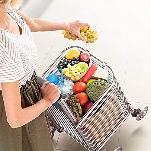 Carrito plegable, la gente de edad avanzada canastas de alimentos de final compraron carros portátiles, ajustable en altura, de mercancías de tracción, un remolque de escalar la torre Chariot A +