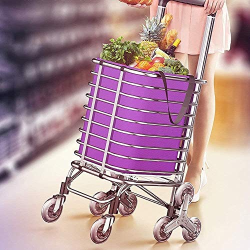 Carrito plegable, la gente de edad avanzada canastas de alimentos de final compraron carros portátiles, ajustable en altura, de mercancías de tracción, un remolque de escalar la torre Chariot A +