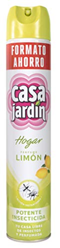 CASA JARDIN | Insecticida Aerosol | Potente Insecticida | Acción Instantánea| Hogar Libre de Insectos | Perfume Limón |Contenido 750 ml | Paquete de 5 Unidades