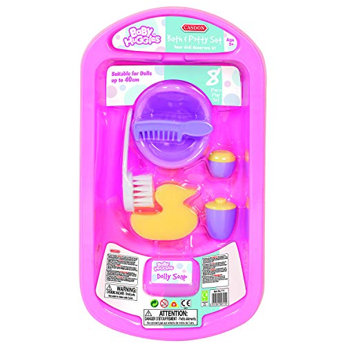 Casdon 711 - Baby Huggles bañera y Accesorios de baño para muñecos de hasta 40 cm, Color Rosa