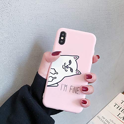 Casos de teléfono de Silicona para Samsung Galaxy S10 S10E S9 S8 Plus S7 S6 Cubierta del Borde del Gato Lindo para 9 8 Caso Suave,Rosa,S7 Samsung Note