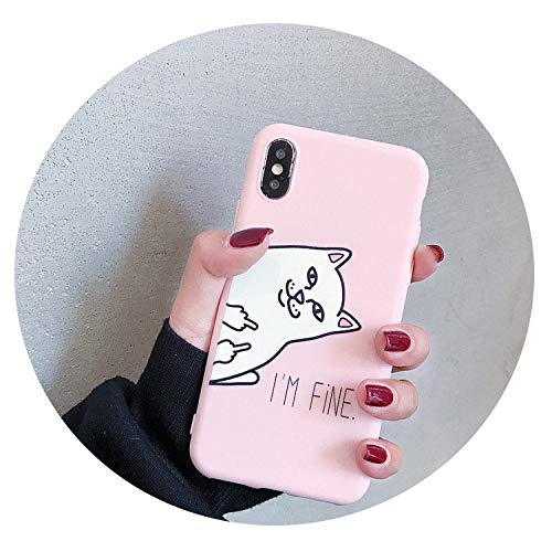 Casos de teléfono de Silicona para Samsung Galaxy S10 S10E S9 S8 Plus S7 S6 Cubierta del Borde del Gato Lindo para 9 8 Caso Suave,Rosa,S7 Samsung Note