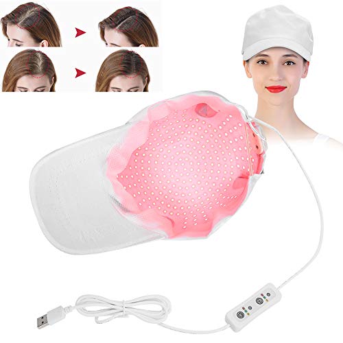 Casquillo del crecimiento del pelo,Instrumento de terapia de pérdida de cabello femenino y masculino con cuentas de lámpara 280piezas,La luz roja estimula los folículos pilosos para controlar la grasa