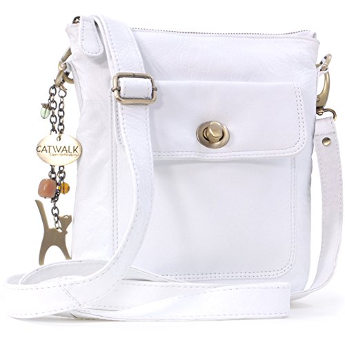 CATWALK COLLECTION - Laura - Bolso bandolera - Cuero - Blanco