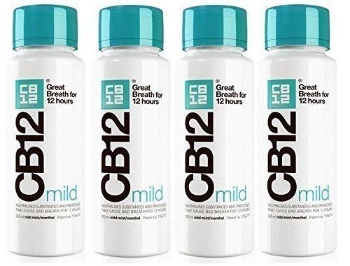 CB12 250ML 4 PACK MILD MINT Safe Breath Oral Care Agent by cb12