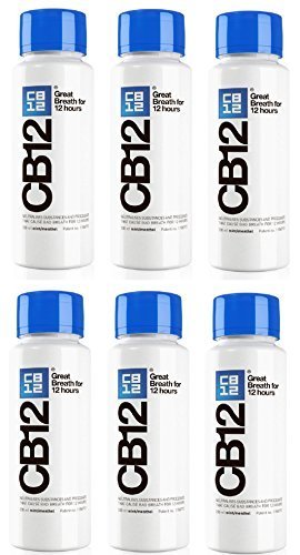 CB12 250ML 6 Pack Mint/Menthol Mouthwash, [Importado de UK]