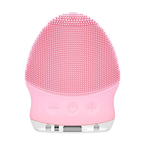 cepillo facial LGFSG  Cepillo de limpieza facial sónico eléctrico Impermeable Mini limpiador facial de silicona Masaje USB recargable, rosa