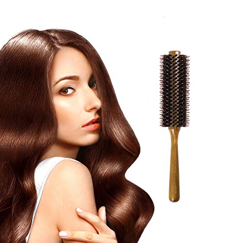 Cepillo Pelo, Cepillos para el Cabello de Madera Sólida, 100% Cerdas Naturales De Jabalí, Adecuado Para Mujeres Y Hombres, Diámetro 4.8 cm