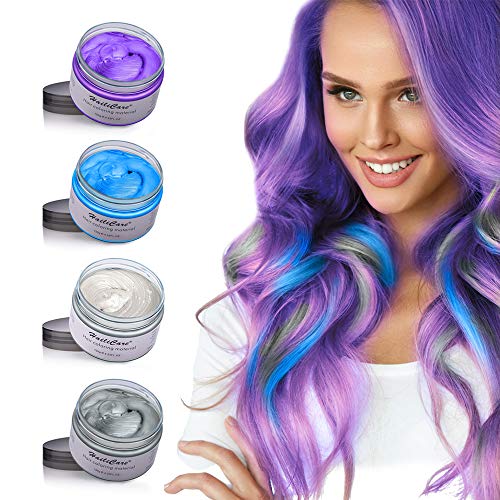 Cera para el cabello, Crema para el pelo, MS.DAER temporal pelo Color cera de pelo profesional, para hombres mujeres con 4 colores