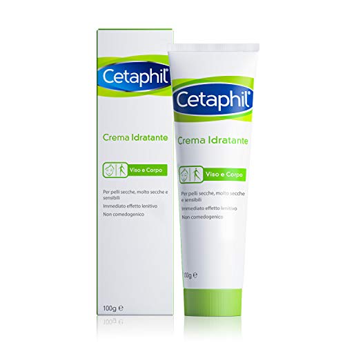 Cetaphil - Crema Hidratante Rostro y Corporal para Pieles Secas, Muy Secas, Sensibles y Dañadas por Condiciones Patológicas como Psoriasis, Rosácea y Eczema, Efecto Calmante, Formato Viaje 100 g