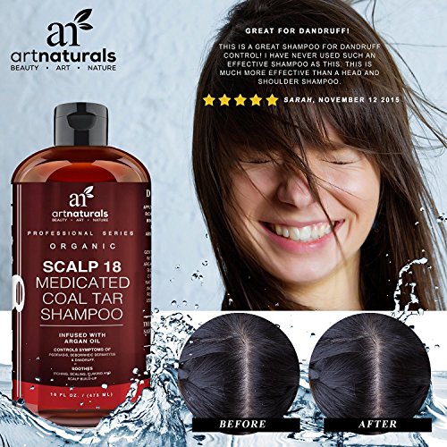 Champú anticaspa terapéutico. Tarro de carbón ArtNaturals Scalp18 16 oz.