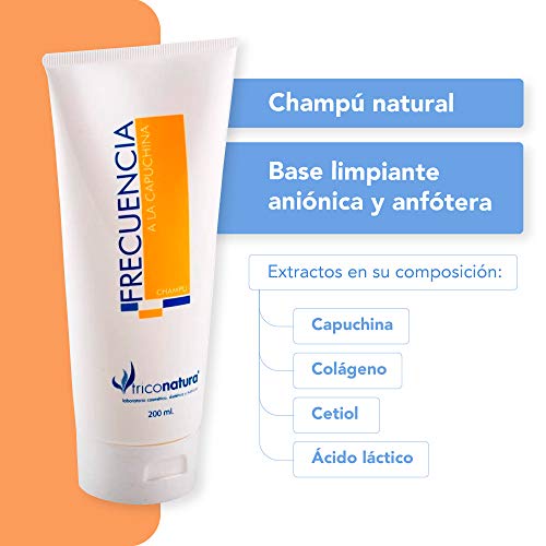 Champú natural, uso diario y frecuente de extractos de capuchina, colágeno, cetiol para la reparación del cabello, 200 ml Ph 5.5, para el lavado continuo