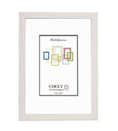 Chely Intermarket, Marco de Fotos Grandes 40x50 cm (Blanco) MOD-254, Hecho Madera sólida, Ancho de Bastidor 1,20 cm con Acabado Elegante | Marco para títulos y certificados (254-40x50-0,85)