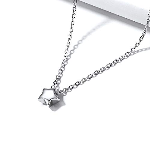 ChicSilver Estrella de Cielo Cadena Delgada Extensible para Muñecas Pulseras Finas Plata de Ley 925 Oro Blanco Joyería Moderna Encantadora de Mujeres y Muchachas