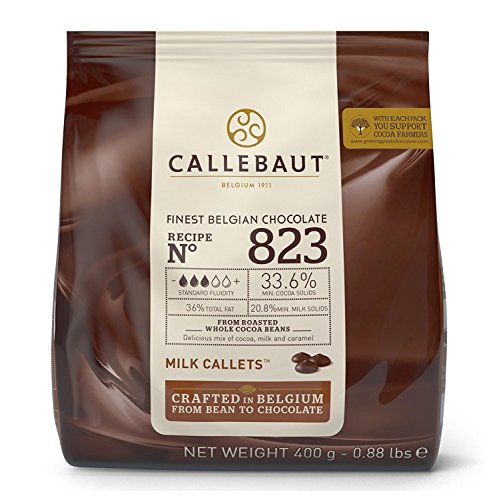 Chocolate con leche en gotas 33,6% Callebaut en bolsa 400 gramos