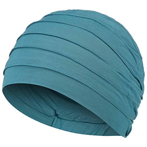 Christine Headwear Gorro oncológico Yoga con bambú hipoalergenico (Azul petróleo)