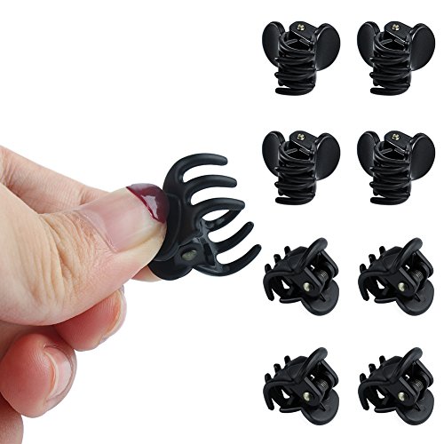 CINEEN 12Pcs Garra de Pelo Negro Plástico Mini horquilla 6 garras del pelo Pinza Abrazadera para las mujeres