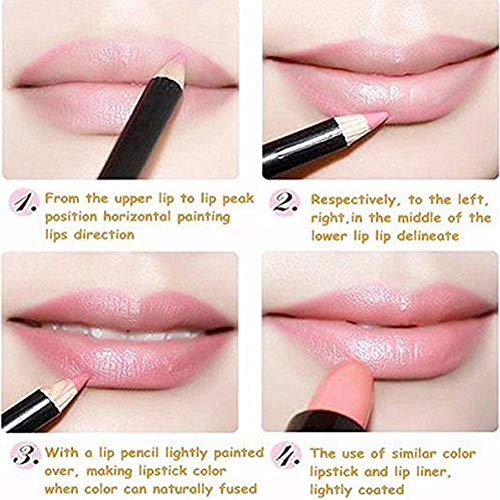 CINEEN 28 PCS Lapices Delineador Para Labios Ojos Larga Duracion Hermosa Mujeres Maquillaje Matte Impermeable Lip Liner Lápiz Cosmético