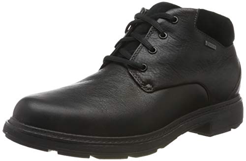 Clarks Un Tread UpGTX, Botas clásicas. para Hombre, Negro (Black Leather Black Leather), 43 EU