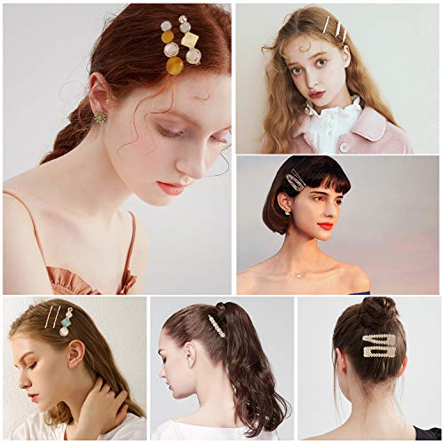 Clips de Perlas, Moda Barrettes Accesorios para el Cabello para las Mujeres 20Pcs Perla Horquilla Headwear, para Damas y niñas cumpleaños, San Valentín, Regalos